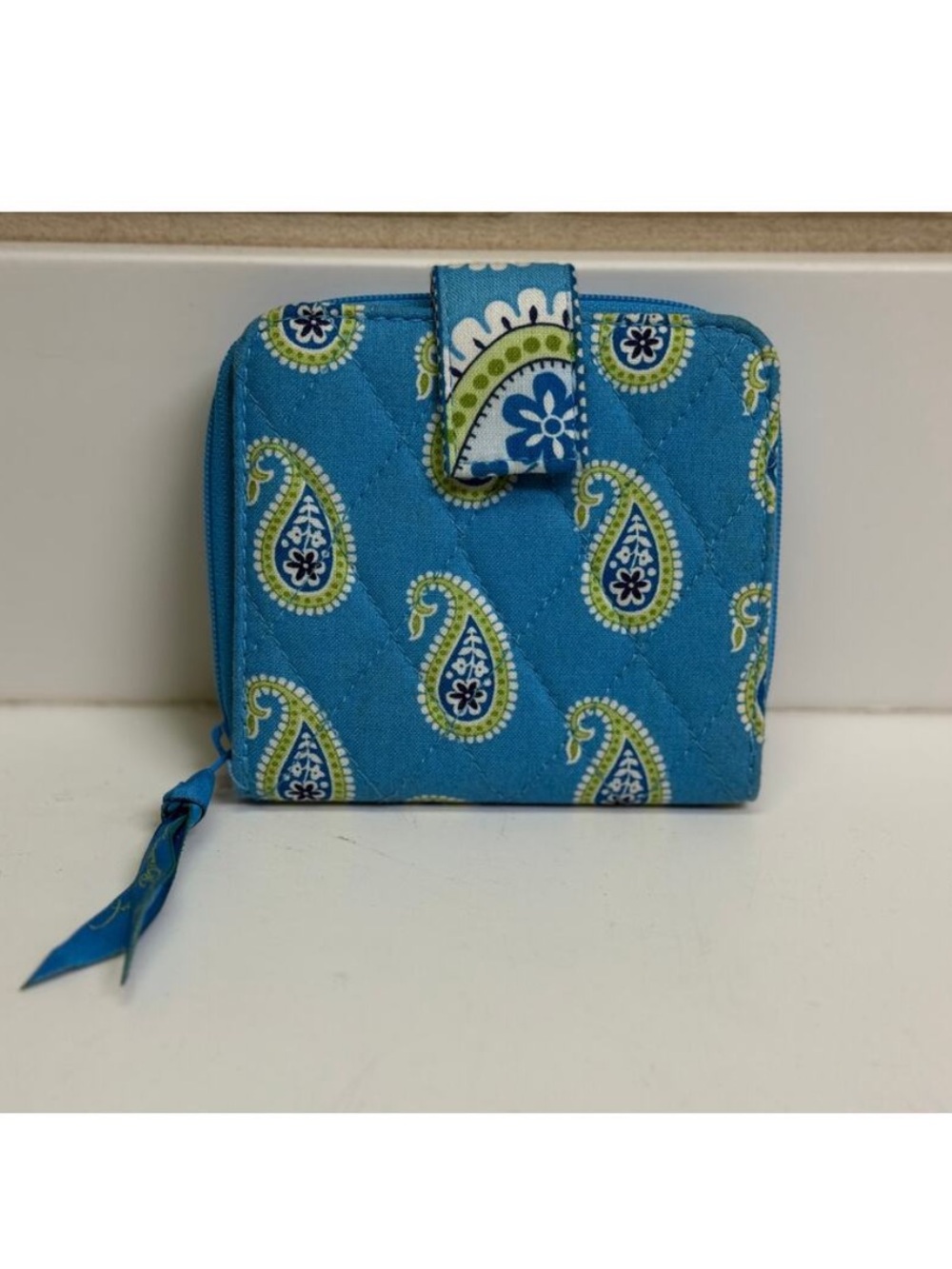 Vera Bradley Bermuda Blue Mini Zip Wallet